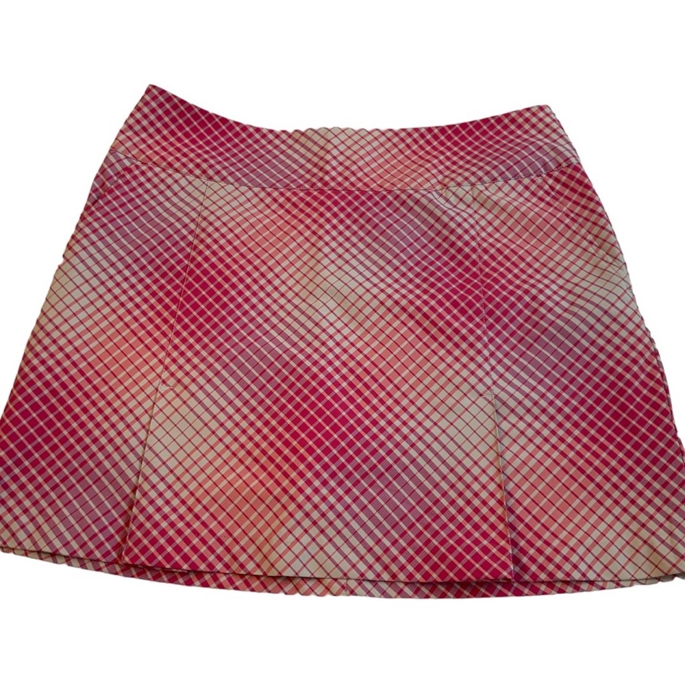 Nike Golf Dry Fit Women’s Skort Pink Beige Checker print Size 8